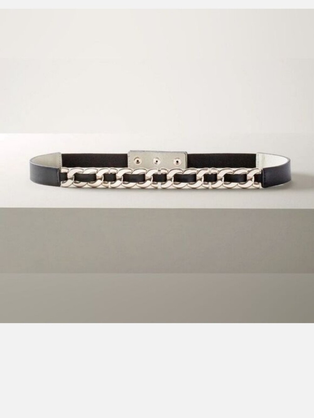 NEW White House Black Market link Chain Stretch Black Belt Size M Medium